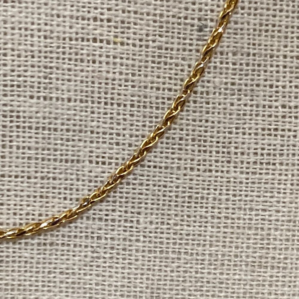10K Yellow Gold Wheat Link Necklace Chain 16" 1.40 mm 4.54 grams - Picture 2 of 4